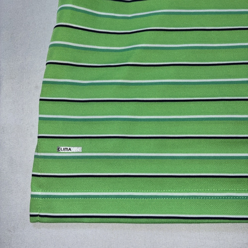 Adidas Mens US Open 2011 Congressional Golf Polo Shirt Lime Green Striped L - Picture 11 of 12